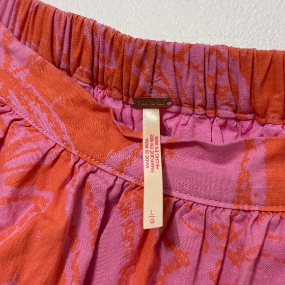 Free People Floral Maxi Skirt Size Large Pink Orange Copa Cabana Tropical Summer - Picture 3 of 9